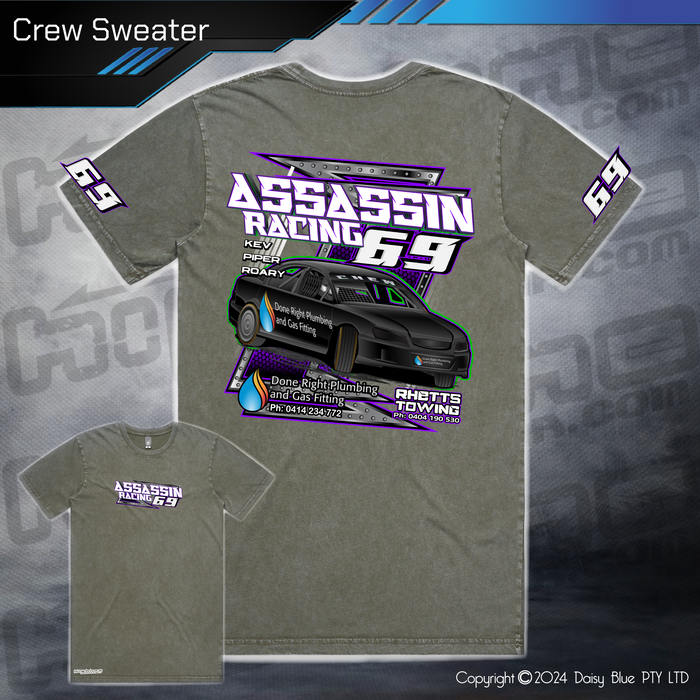Stonewash Tee - Assassin Racing