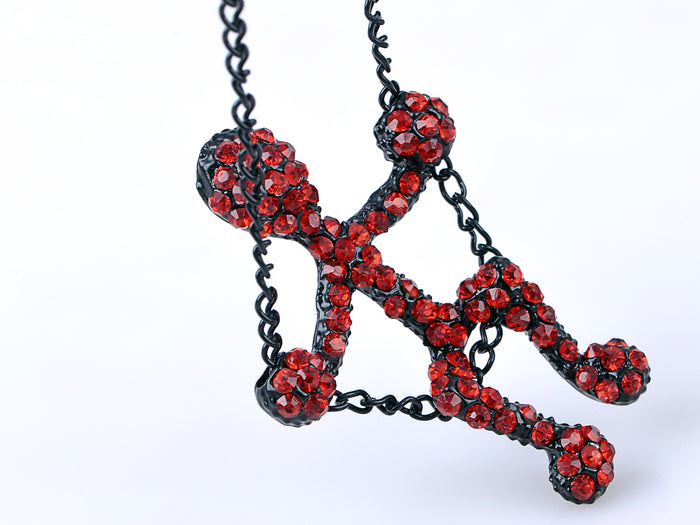Swing Seat Ruby Red Bald Man Person Strange Pendant Necklace