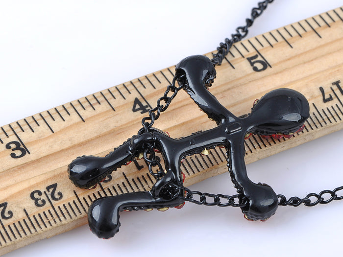 Swing Seat Ruby Red Bald Man Person Strange Pendant Necklace