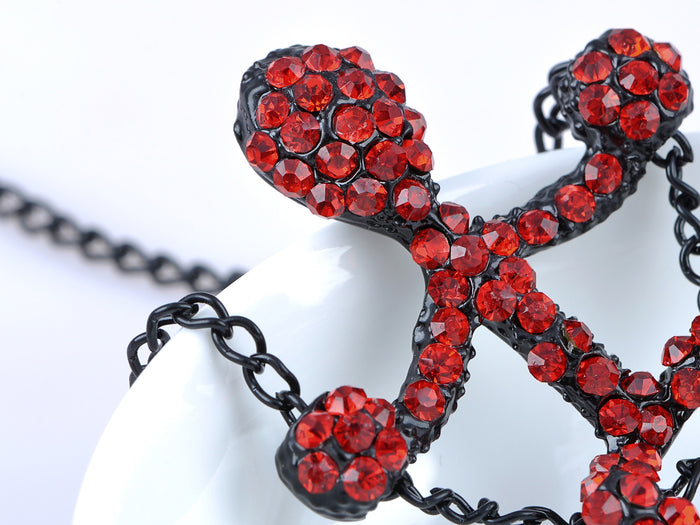 Swing Seat Ruby Red Bald Man Person Strange Pendant Necklace