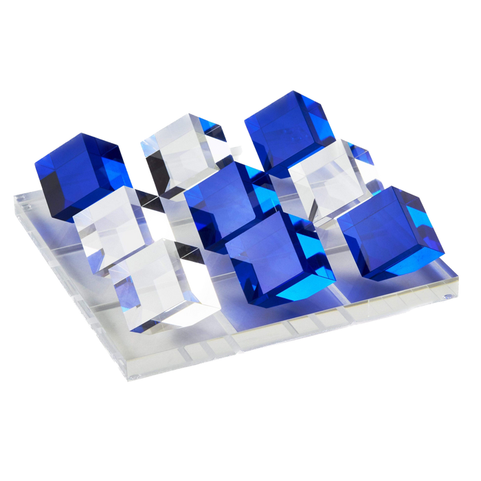 Tic Tac Toe Set - Blue/Clear Square