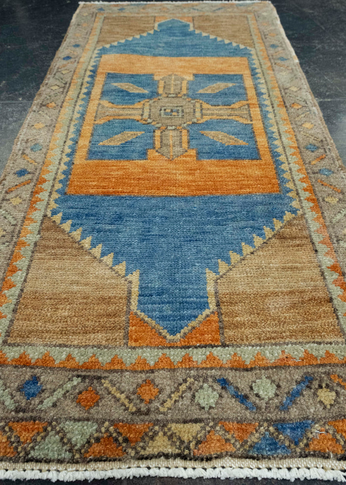 Turkish Mini Rug Oriental Hand Knotted Vintage Rug 1'6" x 3'3" #16239