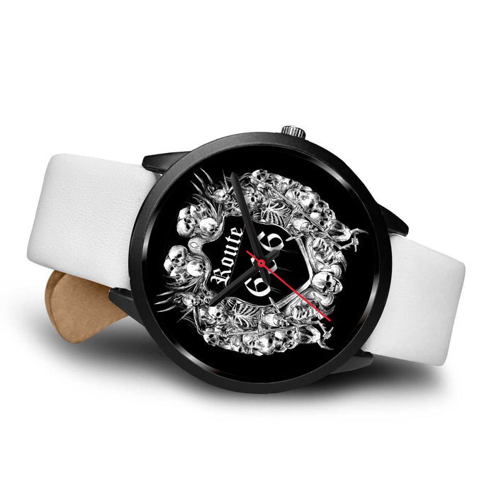 White Leather Black Leather Black Metal Mesh Black Link