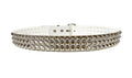 White Matt Vegan 3 Row Silver Pyramid Studded Belt By Funk Plus
