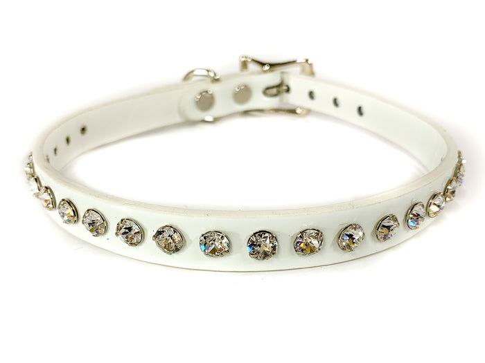 White Patent Crystal  Swarovski Rhinestone Choker