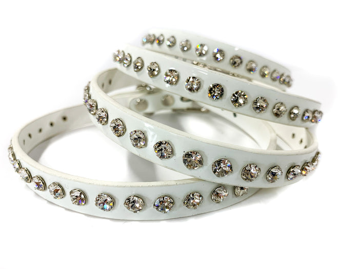 White Patent Crystal  Swarovski Rhinestone Choker