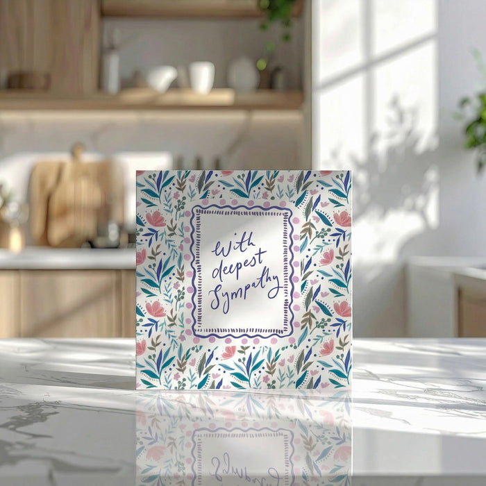 With Deepest Sympathy Floral Frame Card