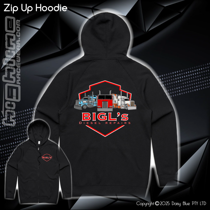 Zip Up Hoodie - Big L's Diesel Repairs