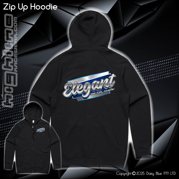 Zip Up Hoodie - Elegant Metal Shine