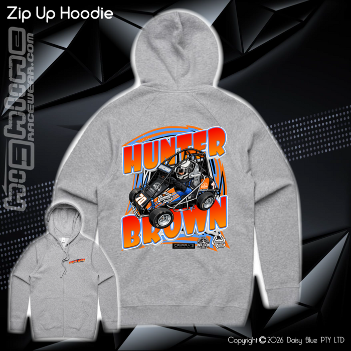 Zip Up Hoodie - Hunter Brown