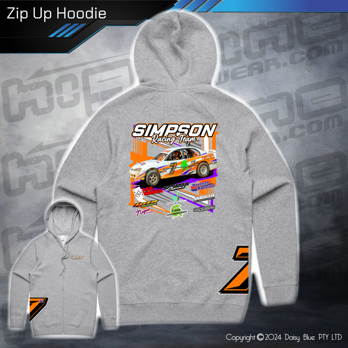Zip Up Hoodie - Simpson Racing Team