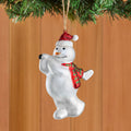 Zodax Glass Snowman Golfing Ornament